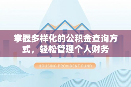 泸州掌握多样化的公积金查询方式，轻松管理个人财务