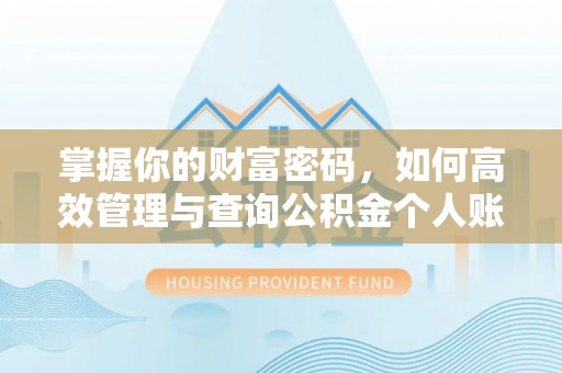泸州掌握你的财富密码，如何高效管理与查询公积金个人账户信息